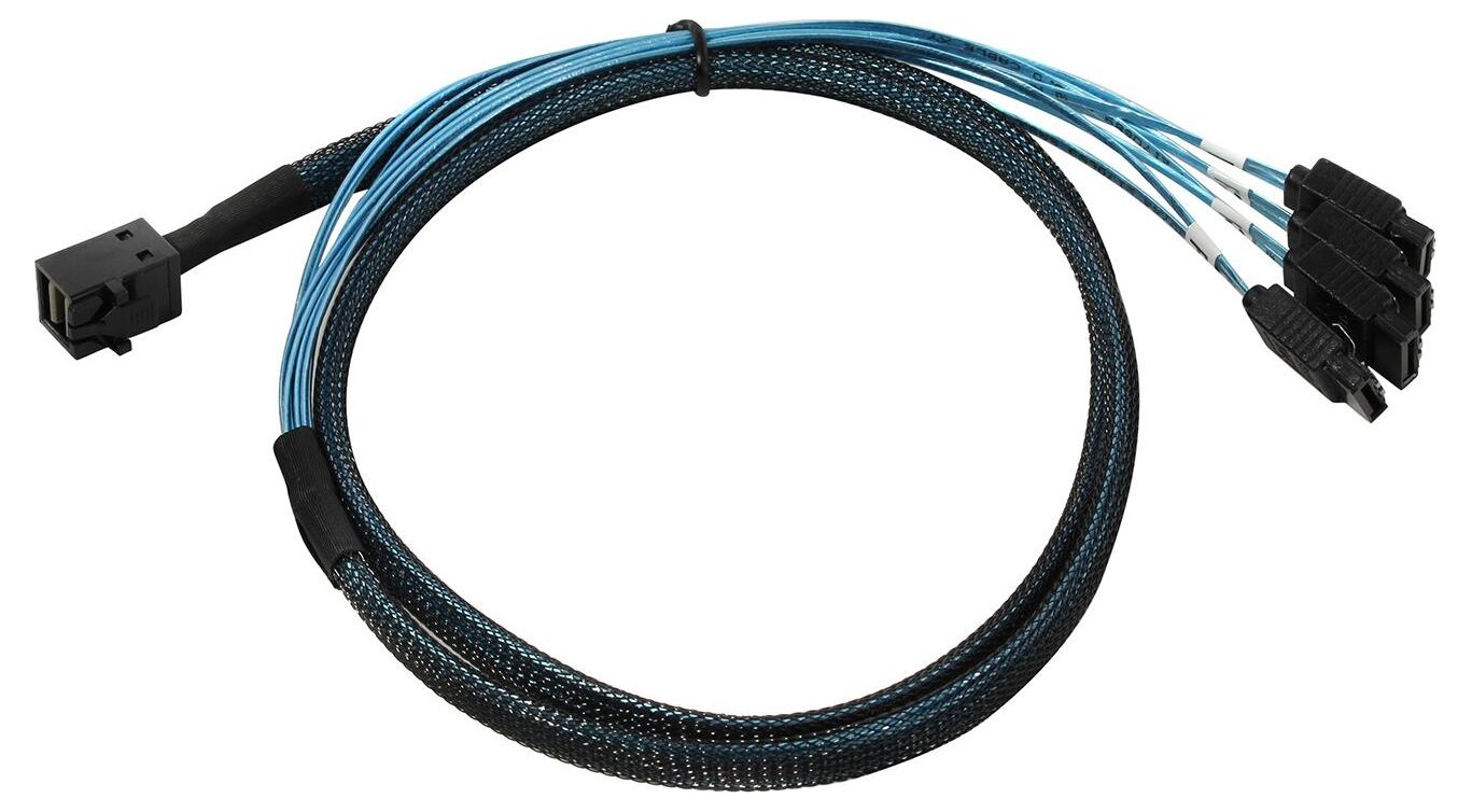 Интерфейсный кабель LSI Интерфейсный кабель LSI L5-00221-001 Вилки кабеля SATA,mini SAS HD Длина кабеля 1м.
