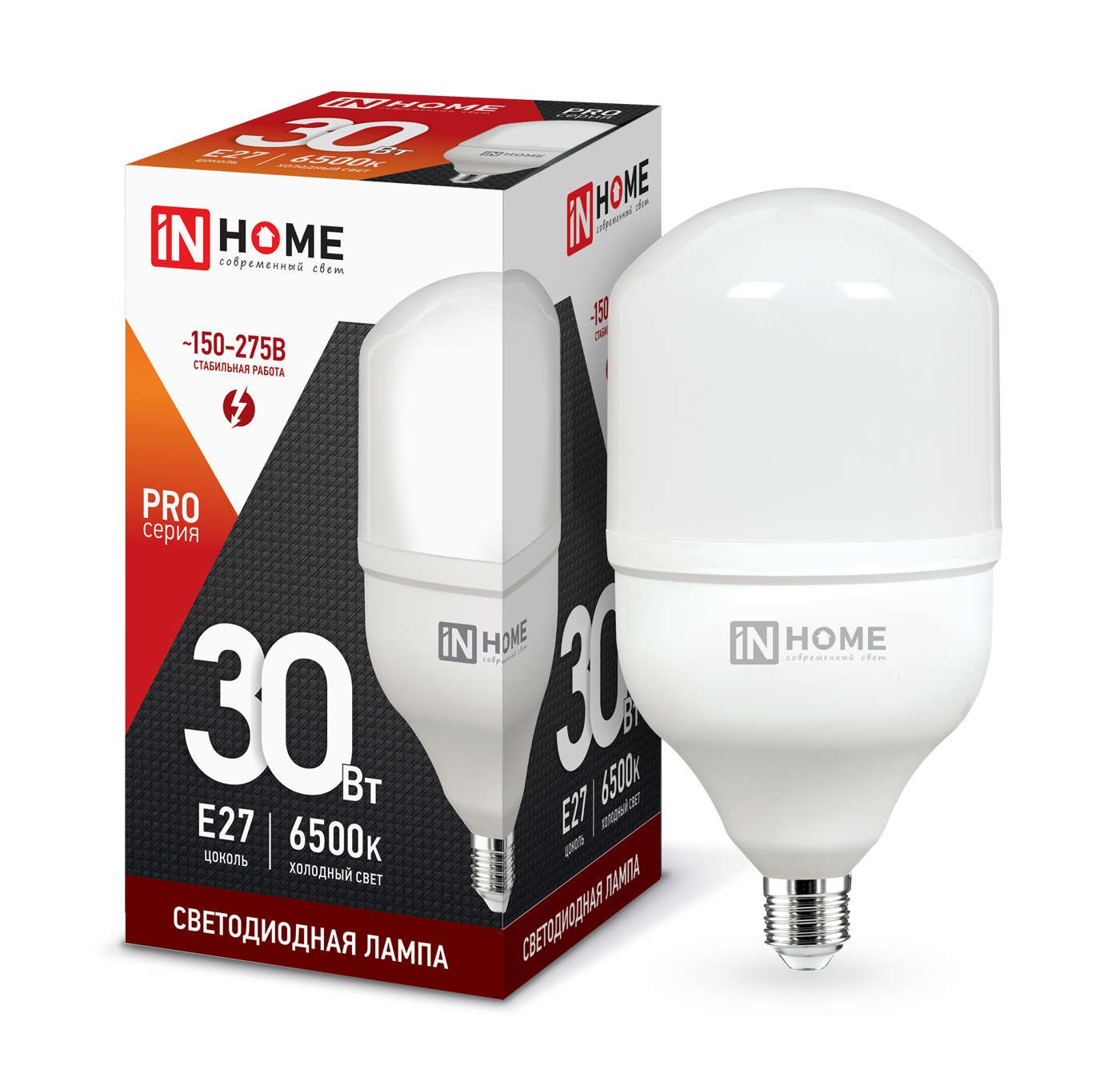 Лампа светодиодная LED-HP-PRO 30Вт 230В Е27 6500К 2850Лм IN HOME