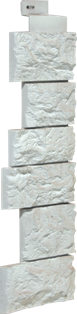 Угол наружный Дикий камень Меловой белый 485х143