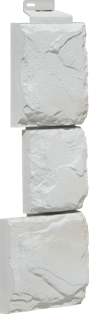 Угол наружный Камень Крупный Мелованный белый 459х140