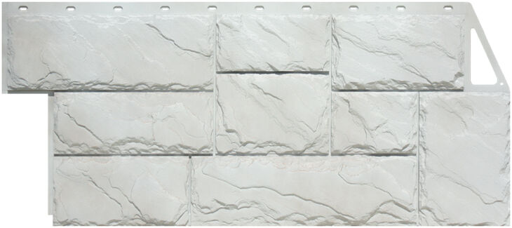 Фасадная панель FINEBER Камень Крупный Мелованный белый 1080х452 Fineber Файнбир