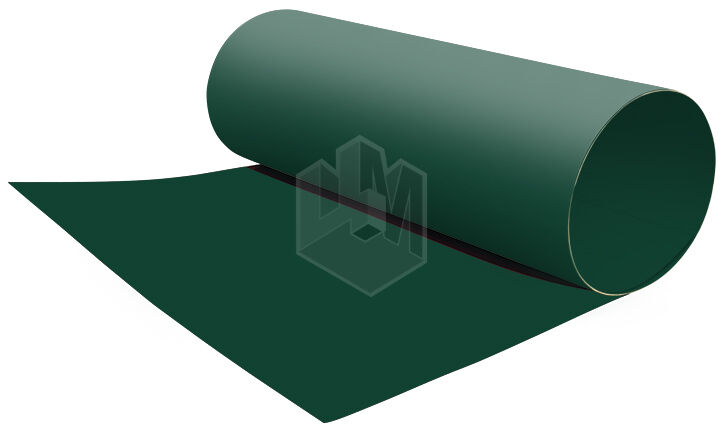 Гладкий лист рулонной стали RAL6005/6005 Зеленый Мох ширина 1,25 2-х сторонний