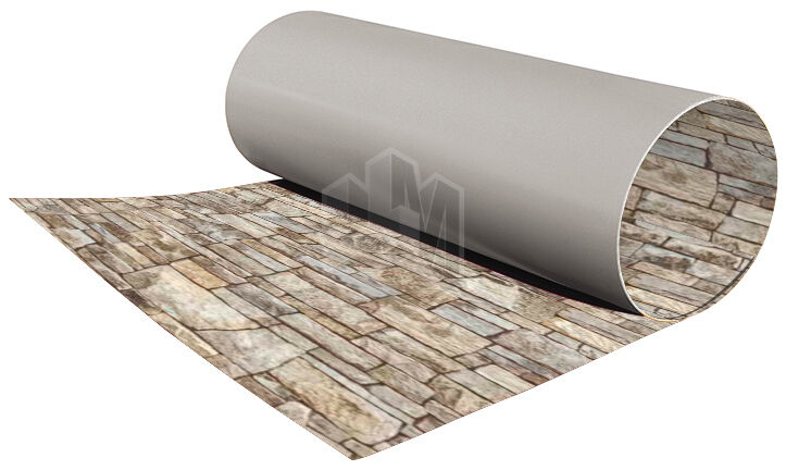 Гладкий лист рулонной стали Камень Серый Printech ширина 1,25 м толщина 0,45 мм Корея