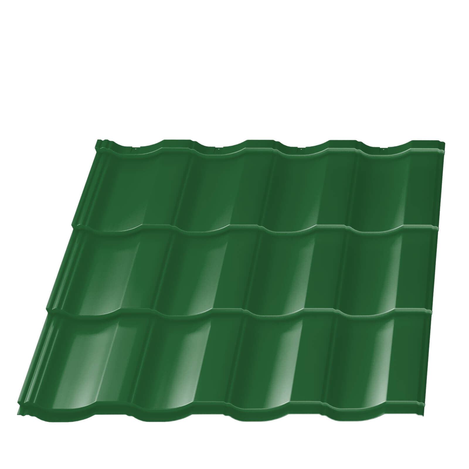 Металлочерепица Геркулес Элит RAL6002 Зеленый Лист 0,45 мм модуль 3 волны