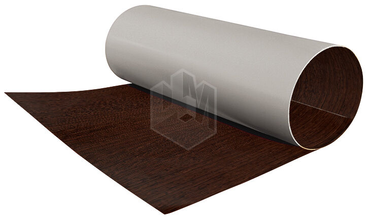 Гладкий лист рулонной стали Дуб Морёный Printech ширина 1,25 м 0,45 мм Корея
