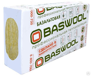 Плиты теплоизоляционные BASWOOL Лайт-45 1200х600х50 мм 4,32 кв.м 0,216 м3 