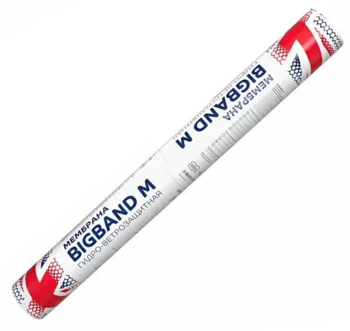 Мембрана BIGBAND M гидро-ветрозащитная паропроницаемая 1,5х46,67 м 70 кв.м Металл Профиль