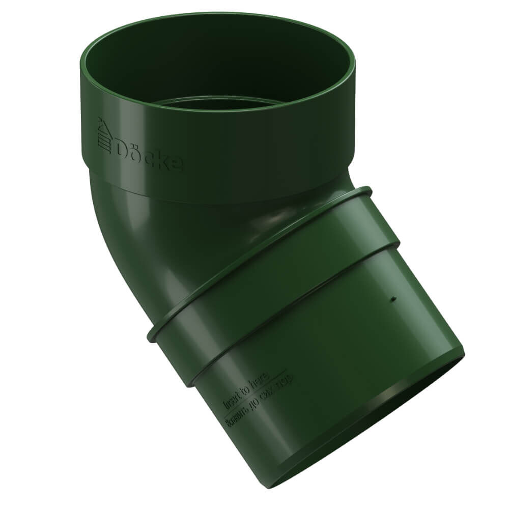 Колено трубы ДЕКЕ STANDARD d80 мм 45 градусов цвет Зеленый Docke