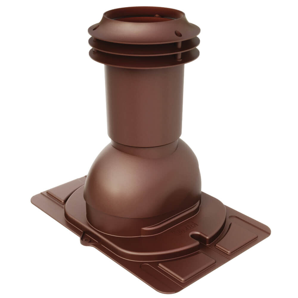 Выход вентиляции канализации Viotto RAL8017 шоколад с универсальным проходным элементом