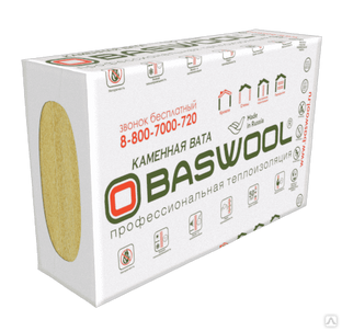Теплоизоляция BASWOOL ВЕНТ ФАСАД-70 1200х600х50 (4,32м2/0,216м3/6плит) 
