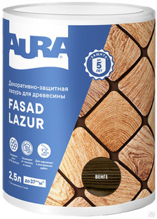 Декоративно-защитная лазурь для древесины "Aura Fasad Lazur" Венге 2,5л 