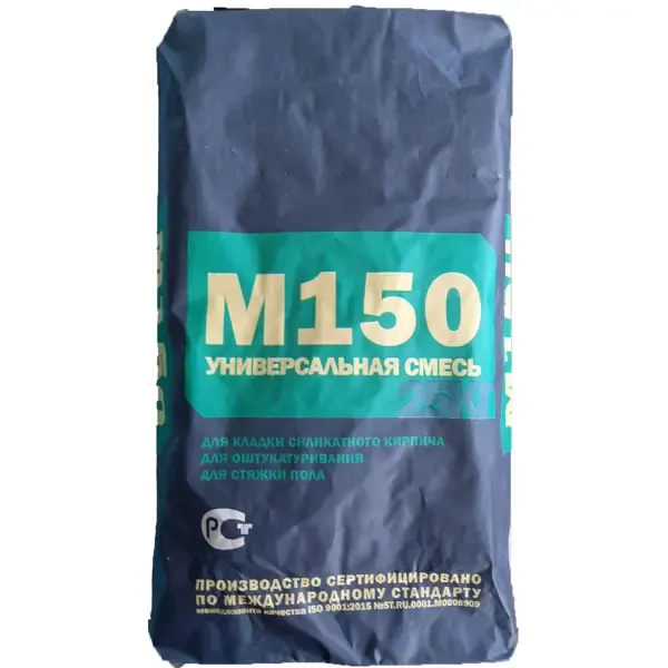 Смесь цементно-песчаная M150 (ЦПС) универсальная 25 кг Без бренда Универсальная смесь М150