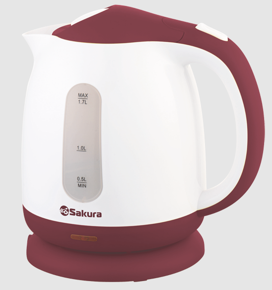 Чайник SAKURA SA-2344WR, 1,7л. белый/красный