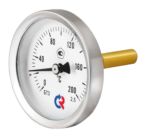 Биметаллический термометр БТ серии 211, осевое присоединение