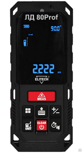 Дальномер лазерный Elitech ЛД 80Prof 0.05–80 м 3х1.5 В 