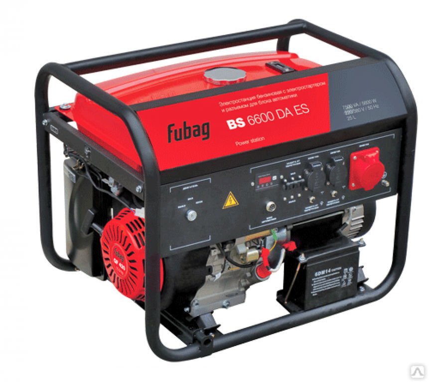 Генератор бензиновый Fubag BS 6600 DA ES, 6,0/ 2,0 кВт, 4-х тактн двиг, 220/380В, 90 кг, ручной и эл. стартер