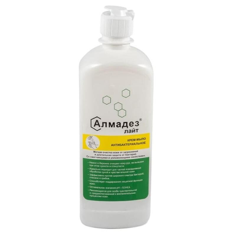 Мыло жидкое антибактериальное Алмадез-Лайт 500 мл (с дозатором)