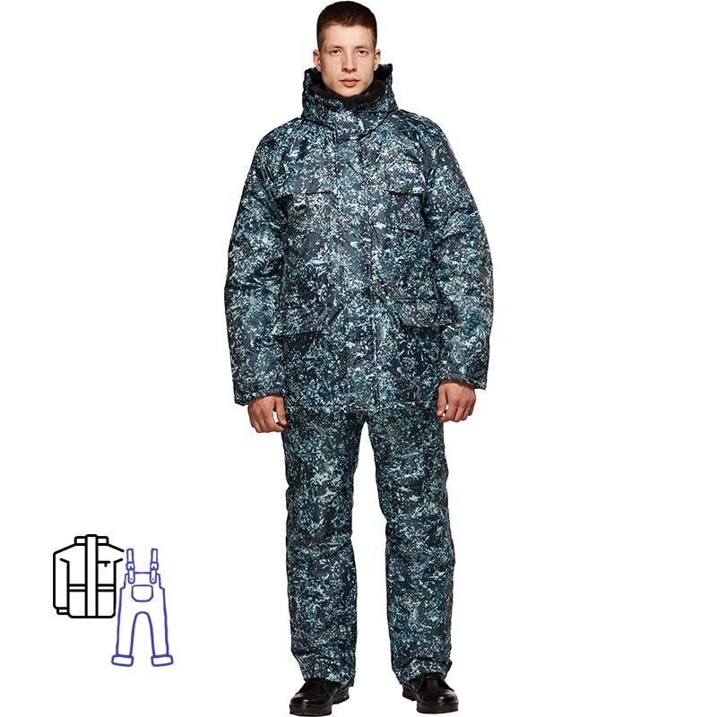 Костюм рабочий зимний мужской Охранник-КПК КМФ серый (размер 52-54, рост 170-176) NoName