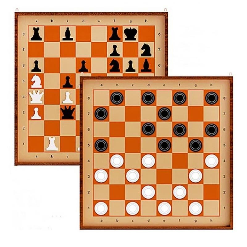Игра Шахматы и шашки демонстрационные магнитные 73x73x3.5 см Десятое королевство
