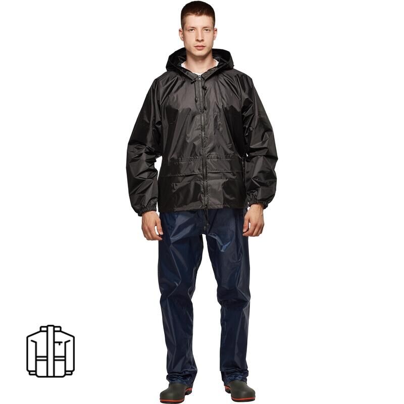 Куртка-ветровка Лидер черная (размер 48-50, рост 170-176) Русский дождевик