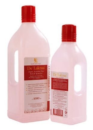 Жидкость для снятия лака без ацетона СуперЭффект 1000 мл De Lakrua (св. розовая)