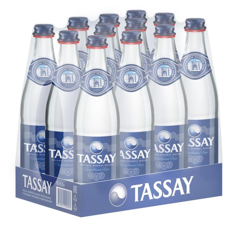 Вода питьевая TASSAY газированная 0,5 л (12 штук в упаковке) Tassay