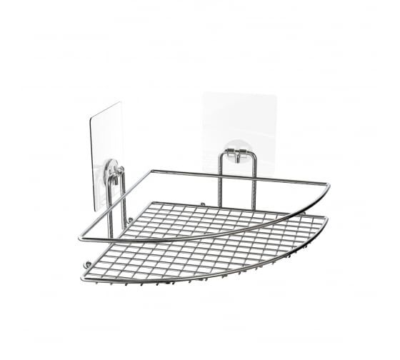 Полка для ванной Kleber-решетка угловая настенная на силиконовом креплении Lite KLE-LT035