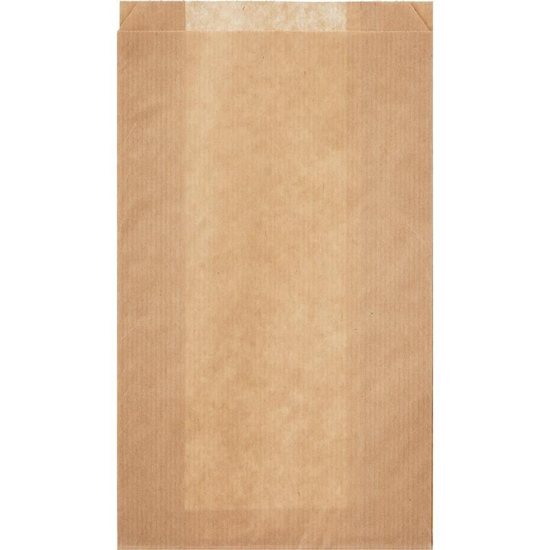 Пакет бумажный для выпечки 140х245x60 мм крафт (800 штук в упаковке) NoName