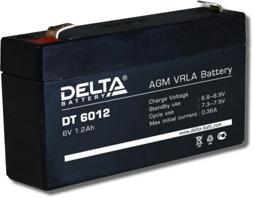 Аккумуляторная батарея 6-1,2 (6В, 1,2Ач) Delta DT 6012