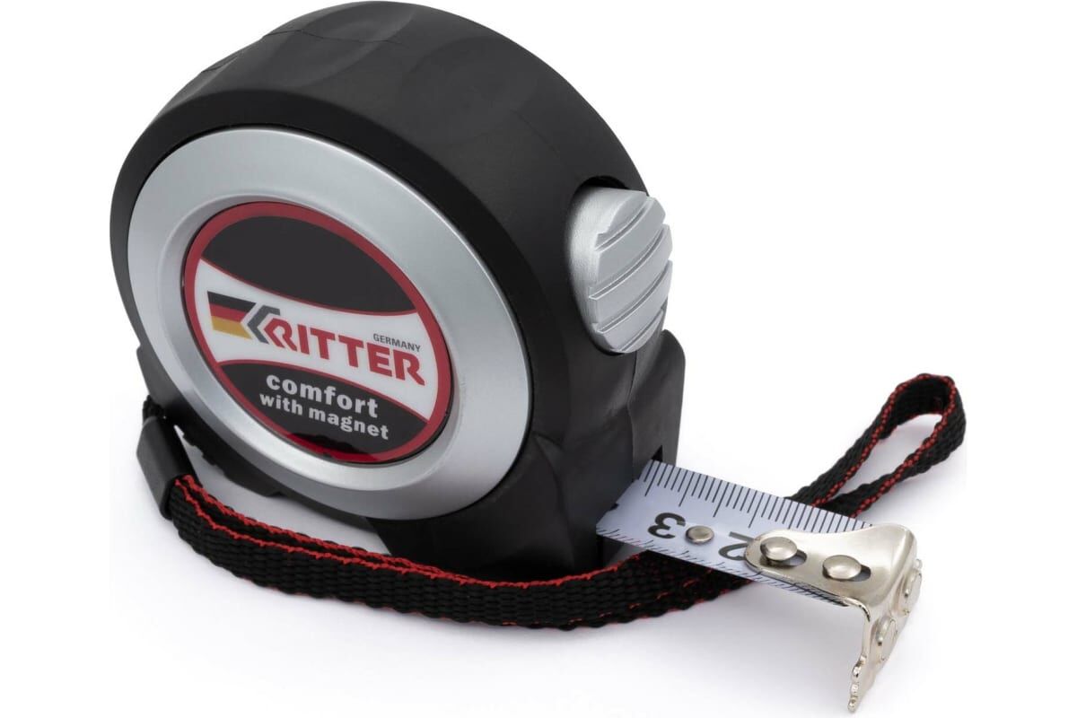 Рулетка Ritter Comfort измерительная 3м х 16мм, автостоп, магнит, обрезиненная удар(120/12 (шт) HT501316