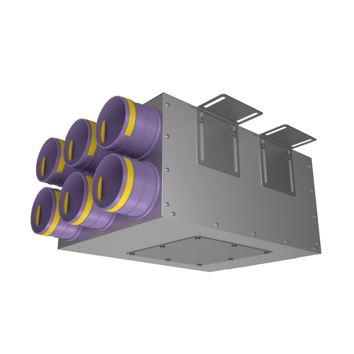 Коллектор воздухораспределительный металлический на 6 выходов Provent KV 160/75x6