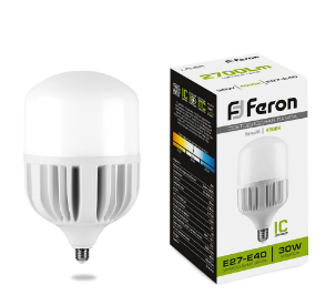 Лампа светодиодная FERON LB-65, Т80, 30Вт, 220В, Е27-Е40, 6400К