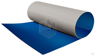 Гладкий лист рулонной стали САПФИР Сине-голубой Printech ширина 1,25 м толщина 0,45 мм Корея 