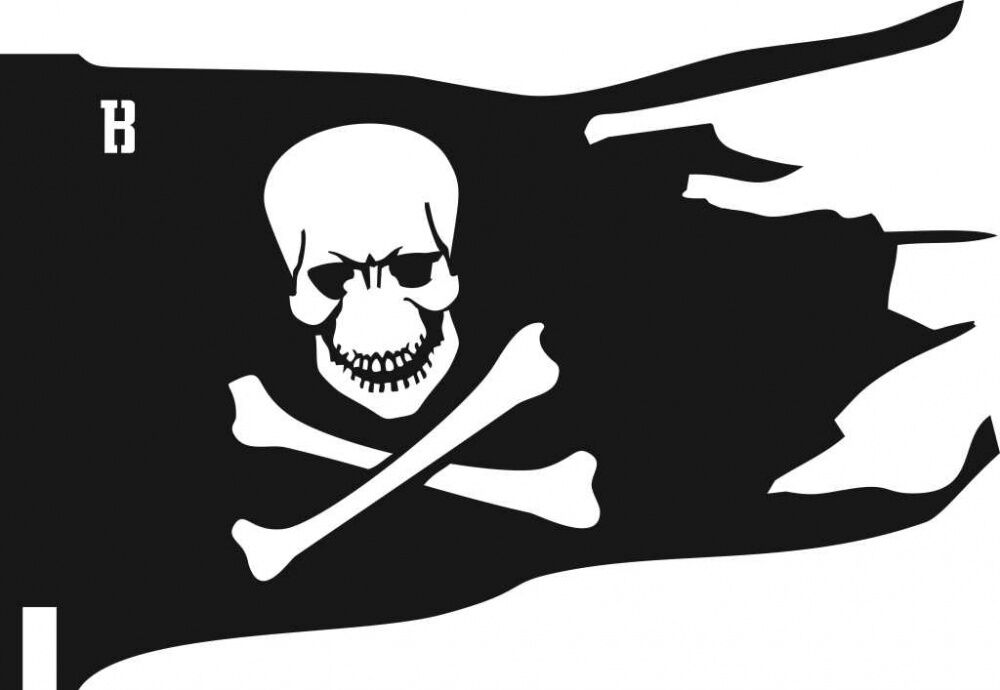 Флюгер Пиратский флаг BORGE 500х380 мм чёрный RAL 9005