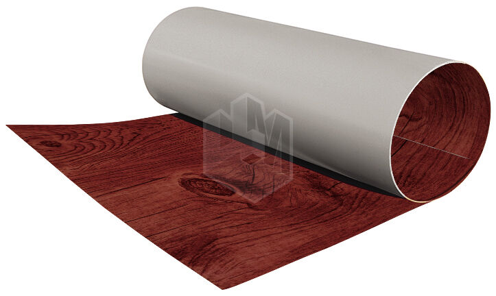 Гладкий лист рулонной стали Каштан Красный Printech ширина 1,25 м толщина 0,45 мм Корея
