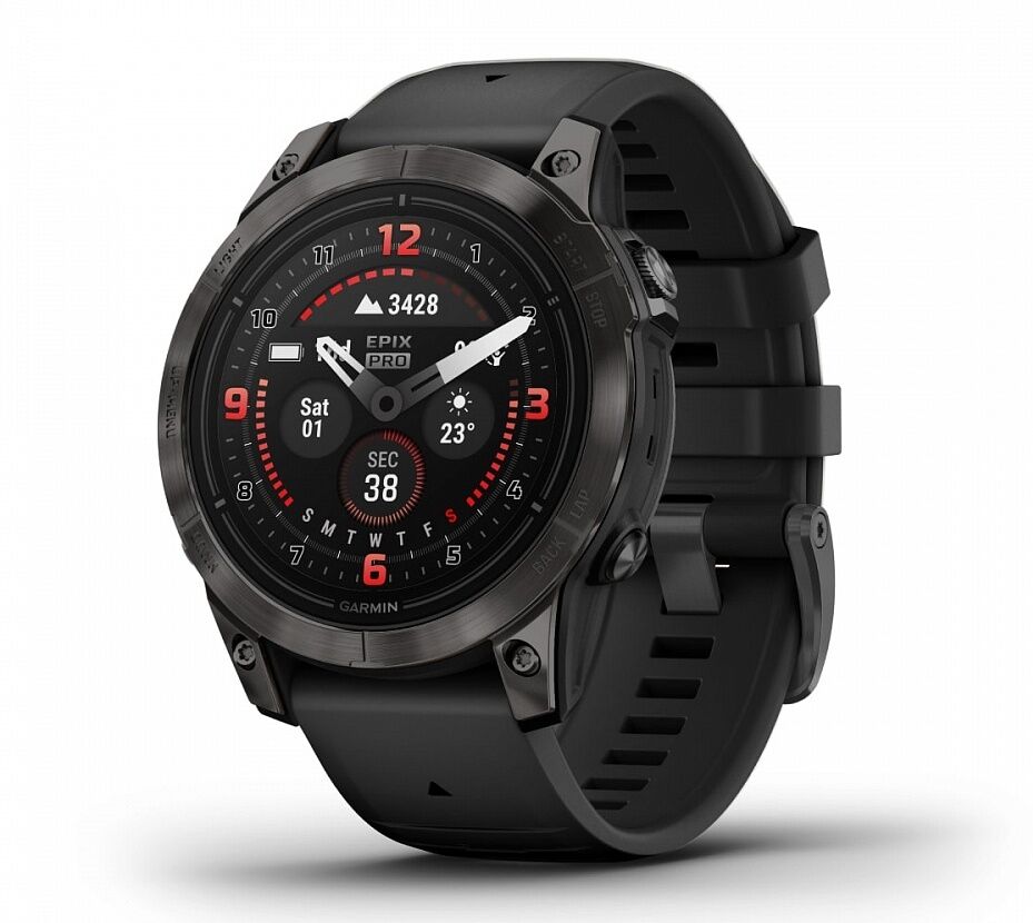 Часы Garmin EPIX PRO (Gen 2) Sapphire Edition 47 мм, титановый, угольно-серый DLC, черный ремешок