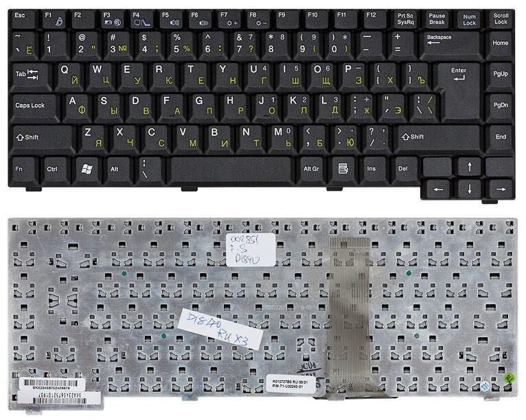 Клавиатура для ноутбука Fujitsu-Siemens Amilo D1840 D1845 ENG p/n: K011727J3, 71-UC7082-00 Fujitsu-Simens