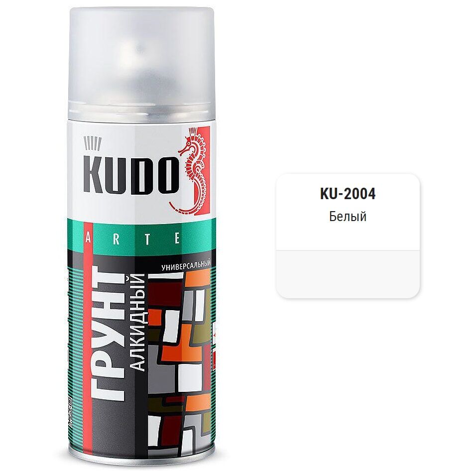 Грунт аэрозольный алкидный универсальный Kudo 520 мл, белый