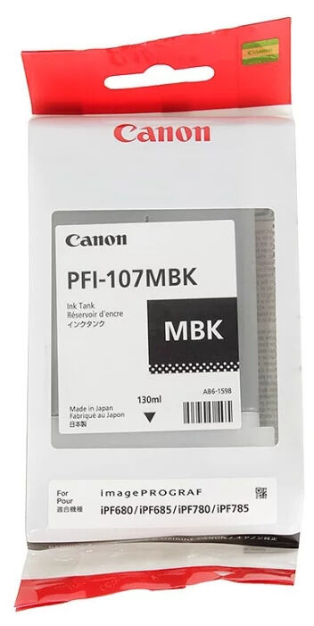 Картридж для печати Canon Картридж Canon 107 6704B001 вид печати струйный, цвет Черный матовый, емкость 130мл.
