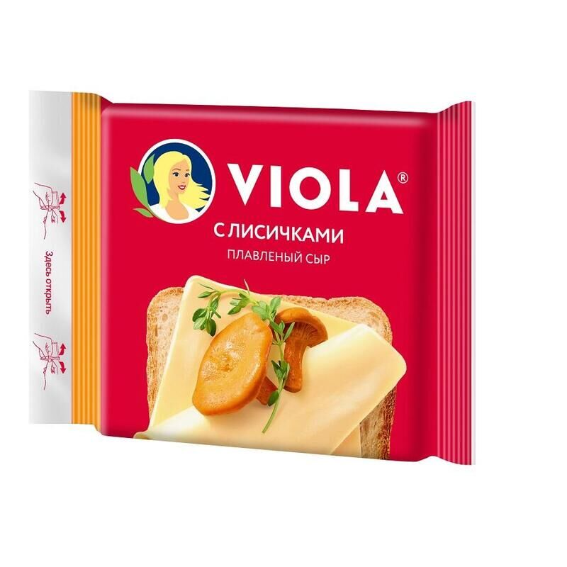 Сыр плавленый Viola с лисичками в ломтиках 140 г