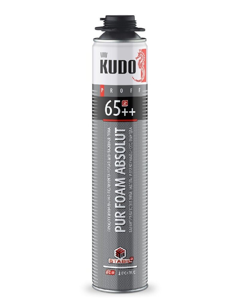 Пена монтажная KUDO PROFF 65++ профи всесезонная 980 г / KUPP10S65++