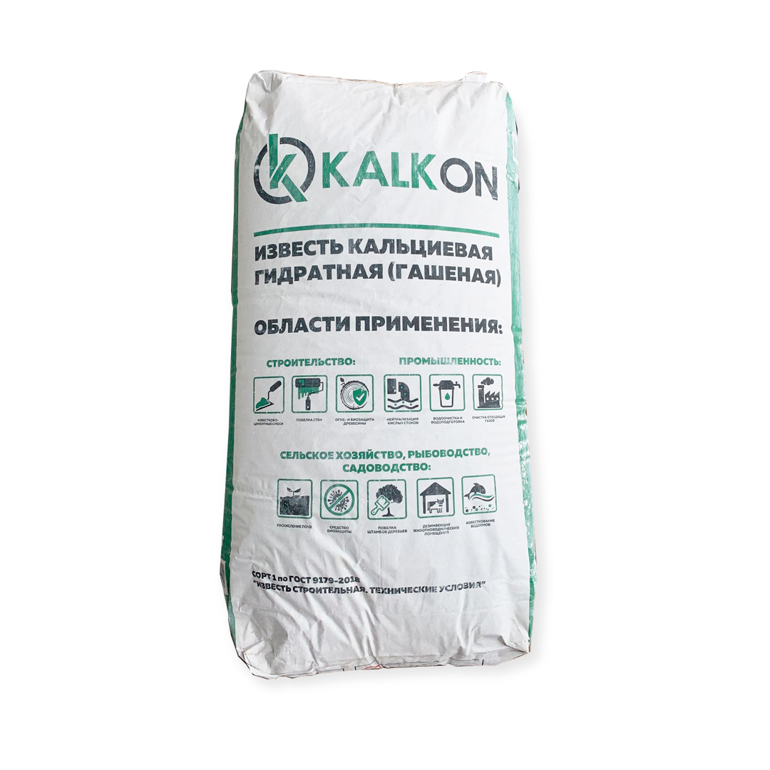 Известь кальциевая гидратная (гашеная) KALKON 1 сорт, 25 кг