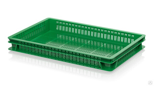 Ящик для полуфабрикатов перфорированный зеленый 