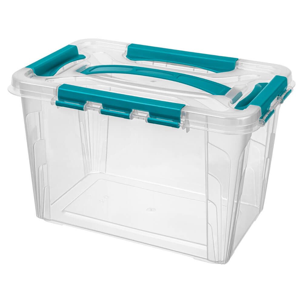 Ящик для хранения универсальный с замками и ручкой Grand Box 6,65 л (голубой)