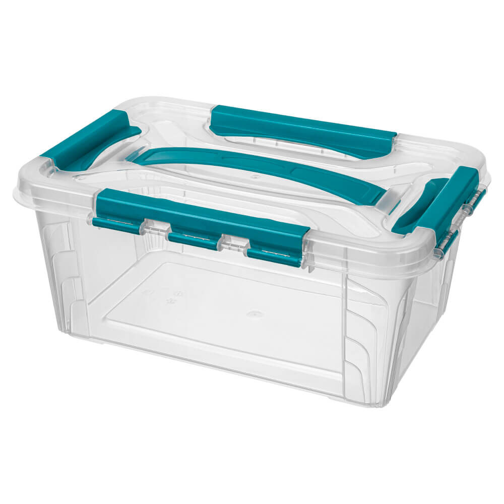 Ящик для хранения универсальный с замками и ручкой Grand Box 4,2 л (голубой)