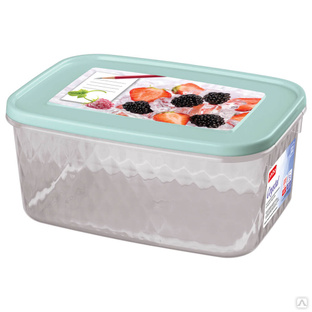 Контейнер для замораживания и хранения продуктов с декором Кристалл 1,3 л (голубой) 