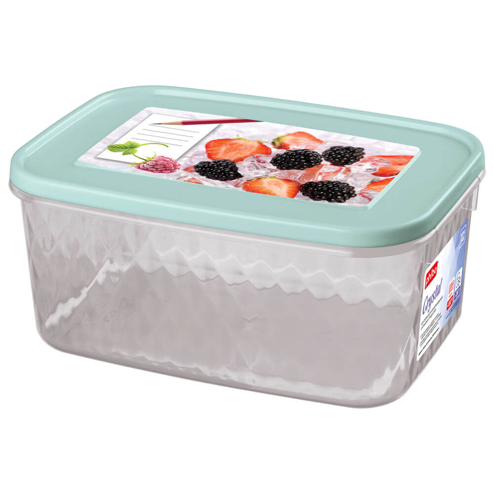 Контейнер для замораживания и хранения продуктов с декором Кристалл 1,3 л (голубой)