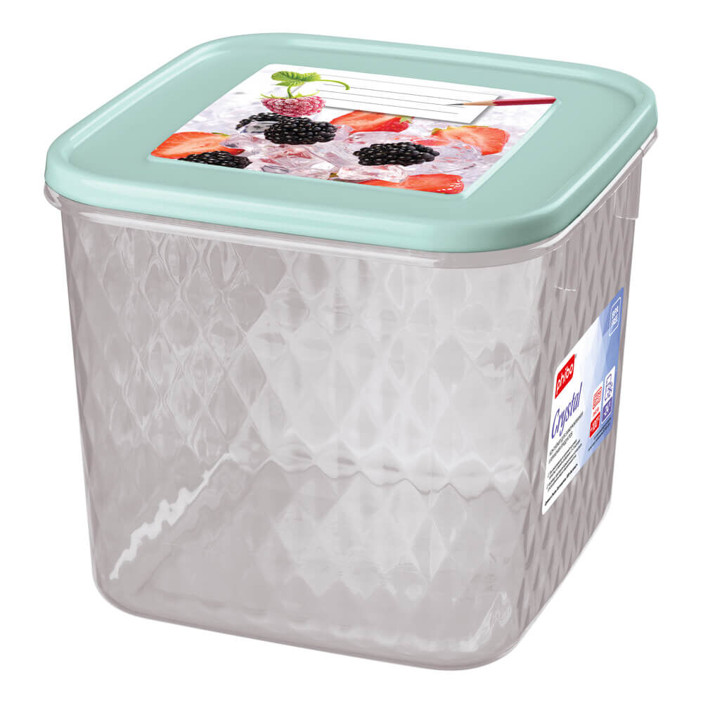Контейнер для замораживания и хранения продуктов с декором Кристалл 1,8 л (голубой)