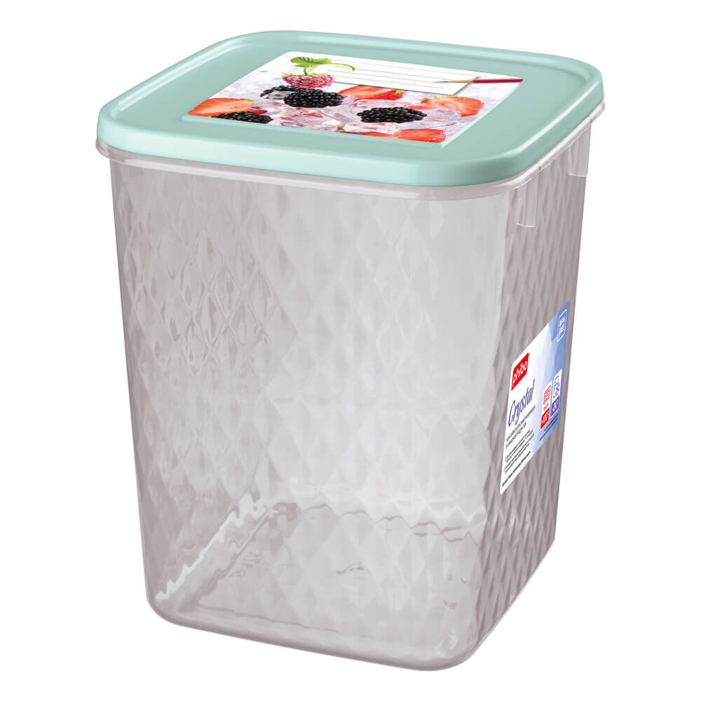 Контейнер для замораживания и хранения продуктов с декором Кристалл 2,3 л (голубой)