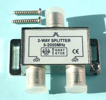 Телевизионный сплиттер 2 way 5-2050 МГц